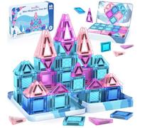 Dreamon Mini Bloc de Construction Magnétique Enfant 68PCS Thème Glace Et Neige Magnetic Tiles Jeux Magnetique Enfant avec Boîte en Métal Cadeaux pour Garçons Et Filles 3 4 5 6 7 Ans