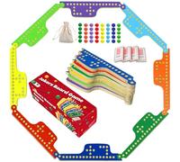 Dreamplay Gifts Jeu de Cartes de Jokers et de Billes, adapté pour 2 à 8 Joueurs. Huit Plateaux de Jeu en Bois Massif, Quarante Billes, Quatre Jeux de Cartes. pour Les Adultes et la Famille