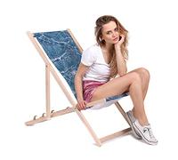 DreamRoots Bain de Soleil Pliable 130 kg en Bois de Hêtre - Chaise Longue Jardin Relax Extérieur - Chaise de Plage Pliable - Transat Jardin Exterieur - Tissu Lavable 100% Polyester 220 g/m2