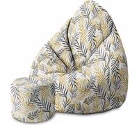 Dreamroots Bean Bag 80x80x120cm Pouf avec dossier Coussin de siège Bubibag Pouf avec garnissage Pouf adulte avec garnissage Gold Leaf