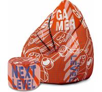 Dreamroots Bean Bag 80x80x120cm Pouf avec dossier et tabouret et housse Coussin de sol Chill Sack Bubibag Pouf Gamer Next Level