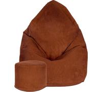 Dreamroots Bean Bag 80x80x120cm Pouf avec dossier et tabouret et housse Coussin de sol Chill Sack Bubibag Pouf Indian tan