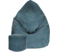 Dreamroots Bean Bag 80x80x120cm Pouf avec dossier et tabouret et housse Coussin de sol Chill Sack Bubibag Pouf Ocean Depths