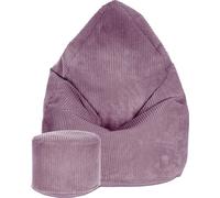 Dreamroots Bean Bag 80x80x120cm Pouf avec dossier et tabouret et housse Coussin de sol Chill Sack Pouf avec garnissage Roasted Cocoa