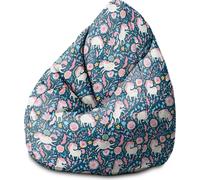 Dreamroots Bean Bag Pouf enfants avec garnissage, Coussin de sol Pouf enfants, Pouf chambre enfants 70x70x105 cm, Unicorn in the Flowers