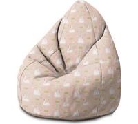 Dreamroots Bean Bag Pouf enfants avec garnissage, Coussin de sol Pouf enfants, Pouf chambre enfants 70x70x105 cm, Elegant Swans
