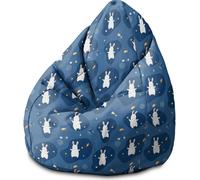 Dreamroots Bean Bag Pouf enfants avec garnissage, Coussin de sol Pouf enfants, Pouf chambre enfants 70x70x105 cm, Rabbit in the Space