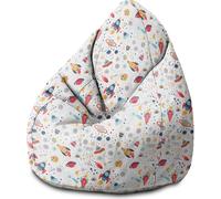 Dreamroots Bean Bag Pouf enfants avec remplissage, Coussin de sol Pouf enfants, Pouf chambre enfants 70x70x105 cm, It's Fun in the Space