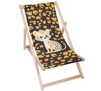 DreamRoots Chaise Longue Enfant en Bois de Hêtre, Chilienne Enfant Pliable, Transat Extérieur Jardin, Plage, Tissu Lavable Polyester 220 g/m², Charge Max 130 kg