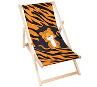 DreamRoots Chaise longue en bois, bois de hêtre jusqu'à 130 kg, Chaise longue pliable avec dossier inclinable en 3 positions, Roary