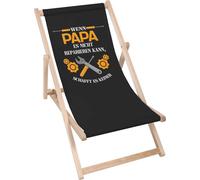 Dreamroots Chaise longue en bois, jusqu'à 130 kg, avec dossier inclinable en 3 positions, Si papa ne peut pas la réparer, personne ne le peut