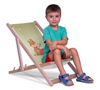 DreamRoots Chaise Longue Enfant en Bois de Hêtre, Chilienne Enfant Pliable, Transat Extérieur Jardin, Plage, Tissu Lavable Polyester 220 g/m², Charge Max 130 kg