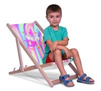 DreamRoots Chaise Longue Enfant en Bois de Hêtre, Chilienne Enfant Pliable, Transat Extérieur Jardin, Plage, Tissu Lavable Polyester 220 g/m², Charge Max 130 kg