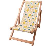 Dreamroots Chaise longue enfant pliable bois, jusqu'à 130 kg, Chaise longue pliable avec dossier inclinable en 3 positions, Sweet Pears