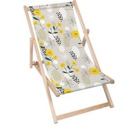 Dreamroots Chaise longue pliante bois, bois de hêtre jusqu'à 130 kg, Chaise longue pliante avec réglage de l'inclinaison du dossier en 3 positions, I like Scandi