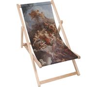 Dreamroots Chaise longue pliante bois, bois de hêtre jusqu'à 130 kg, Chaise longue pliante avec réglage de l'inclinaison du dossier en 3 positions, Art