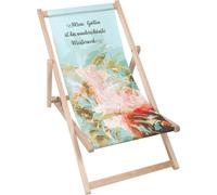 Dreamroots Chaise longue pliante bois, bois de hêtre jusqu'à 130 kg, Chaise longue pliante avec réglage de l'inclinaison du dossier en 3 positions, Mon jardin