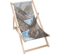 Dreamroots Chaise longue pliante bois, bois de hêtre jusqu'à 130 kg, Chaise longue pliante avec réglage de l'inclinaison du dossier en 3 positions, Canyon