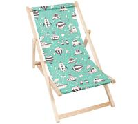 DreamRoots Chaise longue pliante bois, bois de hêtre jusqu'à 130 kg, Chaise longue pliante avec réglage de l'inclinaison du dossier en 3 positions, Vintage Car