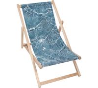 Dreamroots Chaise longue pliante bois, bois de hêtre jusqu'à 130 kg, Chaise longue pliante avec réglage de l'inclinaison du dossier en 3 positions, Crystal Water