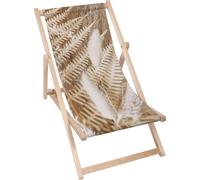 Dreamroots Chaise longue pliante bois, bois de hêtre jusqu'à 130 kg, Chaise longue pliante avec réglage de l'inclinaison du dossier en 3 positions, Boho Plants