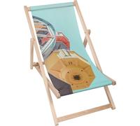 Dreamroots Chaise longue pliante bois, bois de hêtre jusqu'à 130 kg, Chaise longue pliante avec réglage de l'inclinaison du dossier en 3 positions, Luna Park