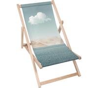 Dreamroots Chaise longue pliante bois, bois de hêtre jusqu'à 130 kg, Chaise longue pliante avec réglage de l'inclinaison du dossier en 3 positions, Calm View