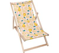 Dreamroots Chaise longue pliante bois, bois de hêtre jusqu'à 130 kg, Chaise longue pliante avec réglage de l'inclinaison du dossier en 3 positions, Sweet Pears