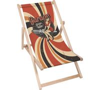 Dreamroots Chaise longue pliante bois, bois de hêtre jusqu'à 130 kg, Chaise longue pliante avec réglage de l'inclinaison du dossier en 3 positions, Garage Repair