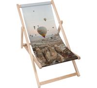 Dreamroots Chaise longue pliante bois, bois de hêtre jusqu'à 130 kg, Chaise longue pliante avec réglage de l'inclinaison du dossier en 3 positions, Ballon Flight