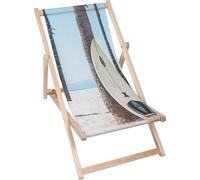 Dreamroots Chaise longue pliante bois, bois de hêtre jusqu'à 130 kg, Chaise longue pliante avec réglage de l'inclinaison du dossier en 3 positions, planche de surf