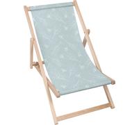 Dreamroots Chaise longue pliante bois jusqu'à 130 kg, Chaise longue pliante avec dossier inclinable en 3 positions, Blue Monday Morning