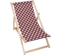 Dreamroots Chaise longue pliante bois jusqu'à 130 kg, Chaise longue pliante avec dossier inclinable en 3 positions, Geometric Squares