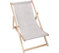 Dreamroots Chaise longue pliante bois jusqu'à 130 kg, Chaise longue pliante avec dossier inclinable en 3 positions, Abstract Earth Dots