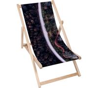 Dreamroots Chaise longue pliante bois jusqu'à 130 kg, Chaise longue pliante avec réglage de l'inclinaison du dossier en 3 positions, View from the flight