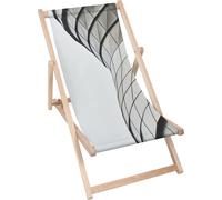 Dreamroots Chaise longue pliante en bois,bois de hêtre jusqu'à 130kg,Chaise longue pliante avec réglage de l'inclinaison du dossier en 3 positions,ModernArchitecture