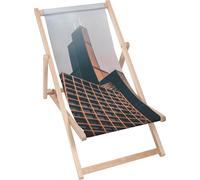 Dreamroots Chaise longue pliante en bois,bois de hêtre jusqu'à 130kg,Chaise longue pliante avec réglage de l'inclinaison du dossier en 3 positions,ModernArchitecture2
