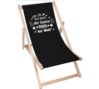 Dreamroots Chaise longue pliante en bois,jusqu'à 130 kg, Chaise longue avec dossier inclinable en 3 positions, Tu es le meilleur papa du monde