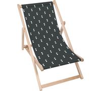 Dreamroots Chaise longue pliante en bois,jusqu'à 130 kg, Chaise longue avec dossier inclinable en 3 positions, Artistic Abstract Triangles