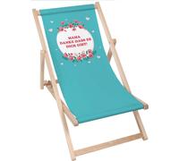 Dreamroots Chaise longue pliante en bois, jusqu'à 130 kg, Chaise longue avec dossier inclinable sur 3 positions, Maman merci d'exister