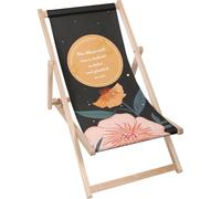 Dreamroots Chaise longue pliante en bois jusqu'à 130 kg, Chaise longue pliante avec dossier,Seule maman sait ce que c'est que d'aimer et d'être heureux