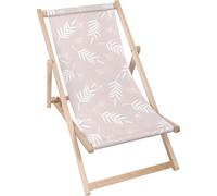 Dreamroots Chaise longue pliante en bois jusqu'à 130 kg, Chaise longue pliante avec réglage de l'inclinaison du dossier en 3 positions, Easy Sunday Morning