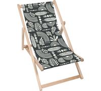 Dreamroots Chaise longue pliante en bois,jusqu'à 130 kg, Chaise longue pliante avec réglage de l'inclinaison du dossier en 3 positions, Artistic Abstract Art