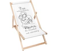 Dreamroots Chaise longue pliante en bois, jusqu'à 130 kg, Chaise longue pliante avec réglage de l'inclinaison du dossier en 3 positions,Une maman exceptionnelle