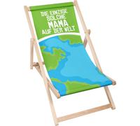 Dreamroots Chaise longue pliante en bois, jusqu'à 130 kg, Chaise longue pliante avec réglage de l'inclinaison du dossier en 3 positions, La seule maman comme ça