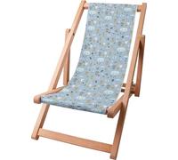 Dreamroots Chaise longue pliante pour enfants Bois, jusqu'à 130 kg, Chaise longue pliante avec dossier inclinable en 3 positions,The Weather is Good