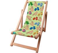 Dreamroots Chaise longue pliante pour enfants Bois jusqu'à 130 kg, Chaise longue pliante avec réglage de l'inclinaison du dossier en 3 positions, Everything is OK