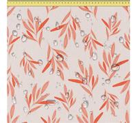 DreamRoots Motif de toile imperméable en rouge Feuilles 160 cm x 200 cm