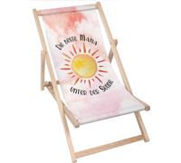Dreamroots pliable en bois, jusqu'à 130 kg, Bain de soleil pliable avec réglage de l'inclinaison du dossier en 3 positions, La Meilleure Maman Sous Le Soleil