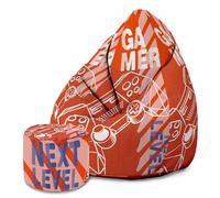 DreamRoots Pouf Chambre avec Tabouret et Sac de Protection - Pouf Poire Adulte ou ado Gamer - Bean Bag Chair avec Remplissage Oxford Gamer Next Level